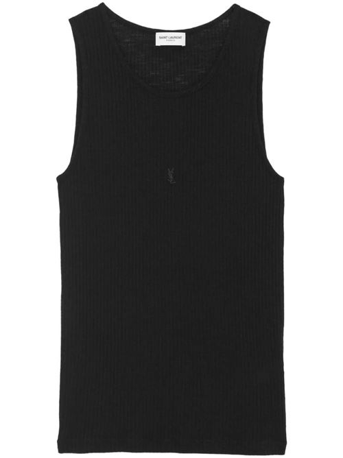 Logo-embroidered wool tank top Saint Laurent | 752721YBMV21000